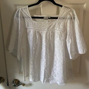 Gap White eyelet blouse